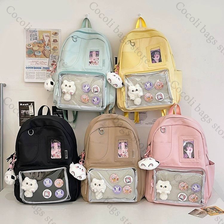 Tas Ransel Warna Solid Warna P - Canvas Backpack Casual ulasan dan harga